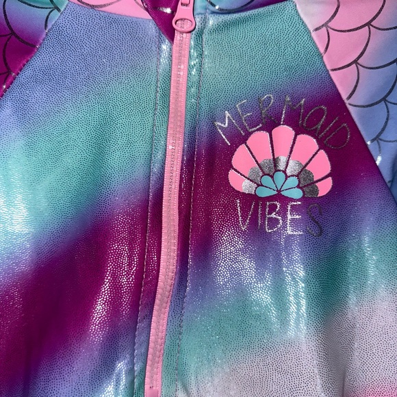 Betsy Johnson Metallic Mermaid Swimsuit Rashguard - Picture 3 of 7